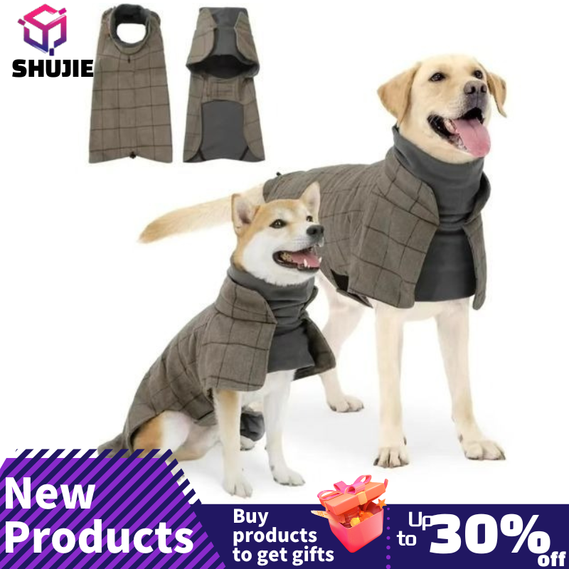 Winter Clothing Types - Warmer Hundemantel, englisch kariert, Hunde-Fleeceweste, Windjacke,