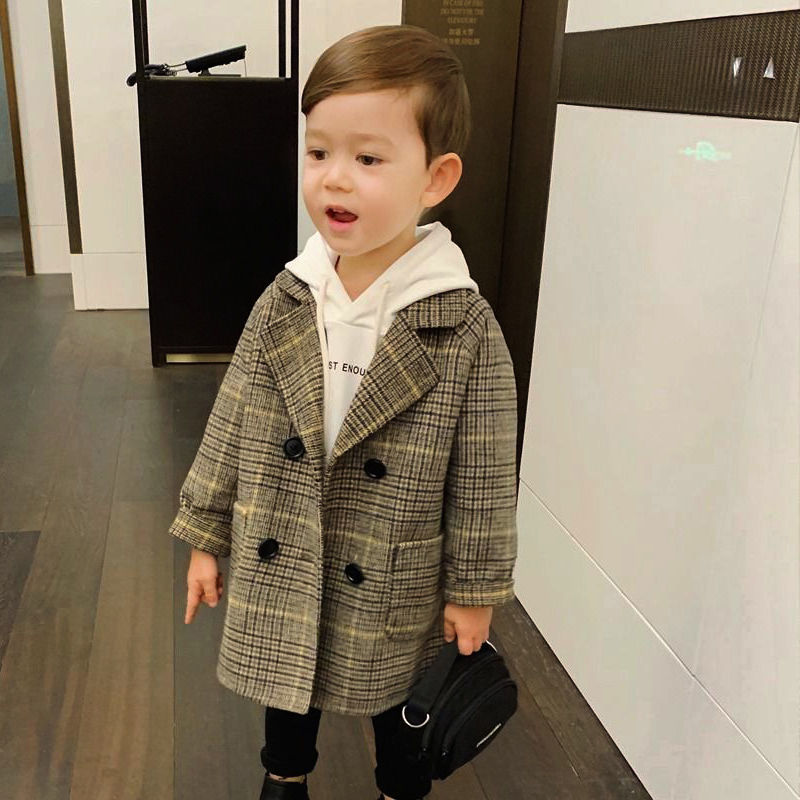 Winter Clothing Toddler - Winter Grid Jacken Jungen Mädchen Woolen