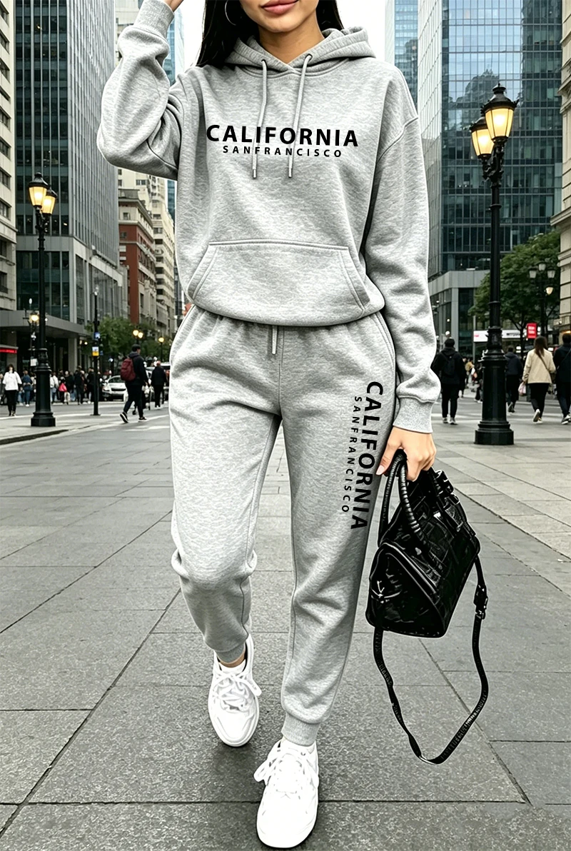 Winter Clothing Hoodie - Hochwertiger Damen-Trainingsanzug mit Aufdruck, Lässiger Hoodie,