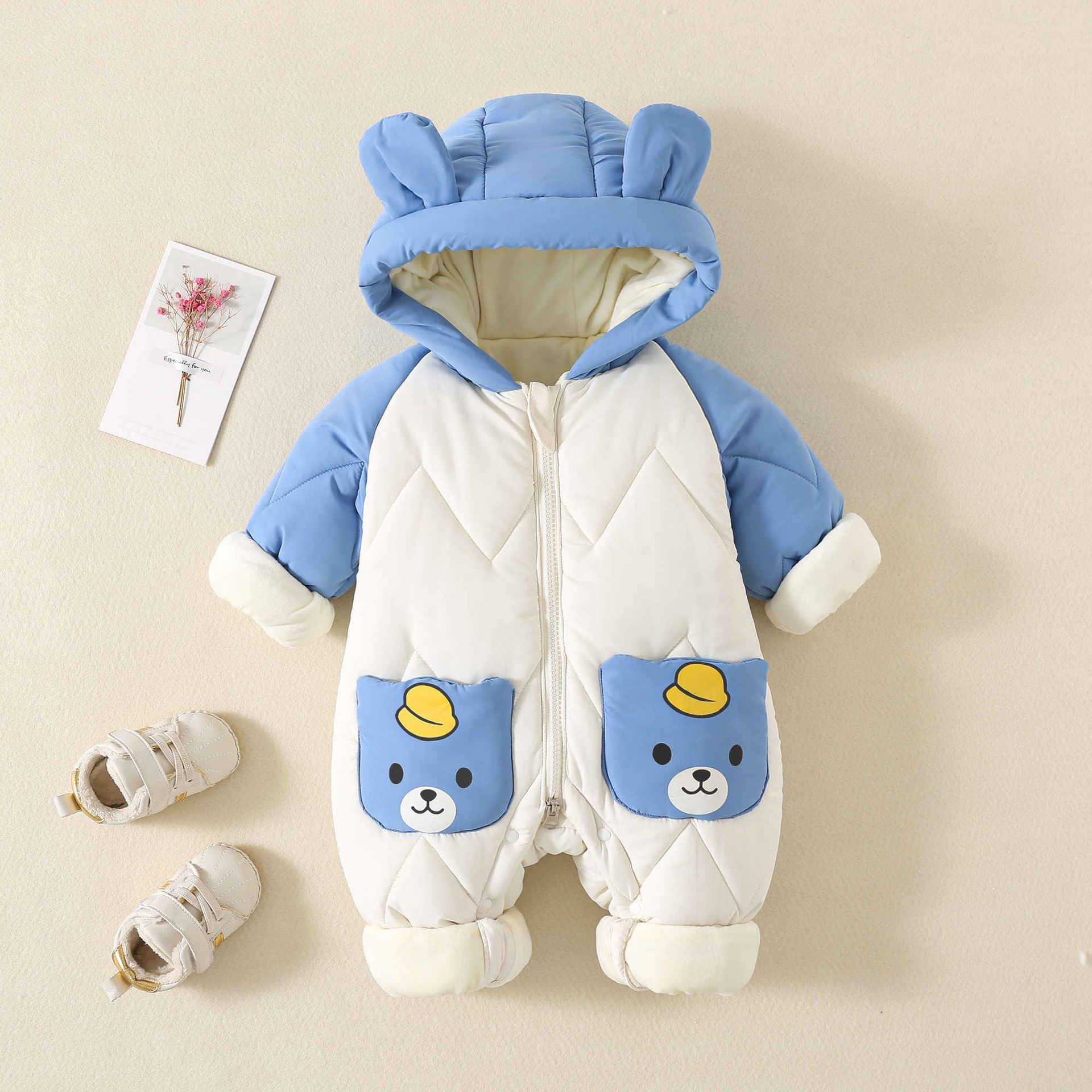 Winter Clothing Toddler - Winter-Baby-Outwear-Kleidung mit Pelzfutter, warme Strampler für