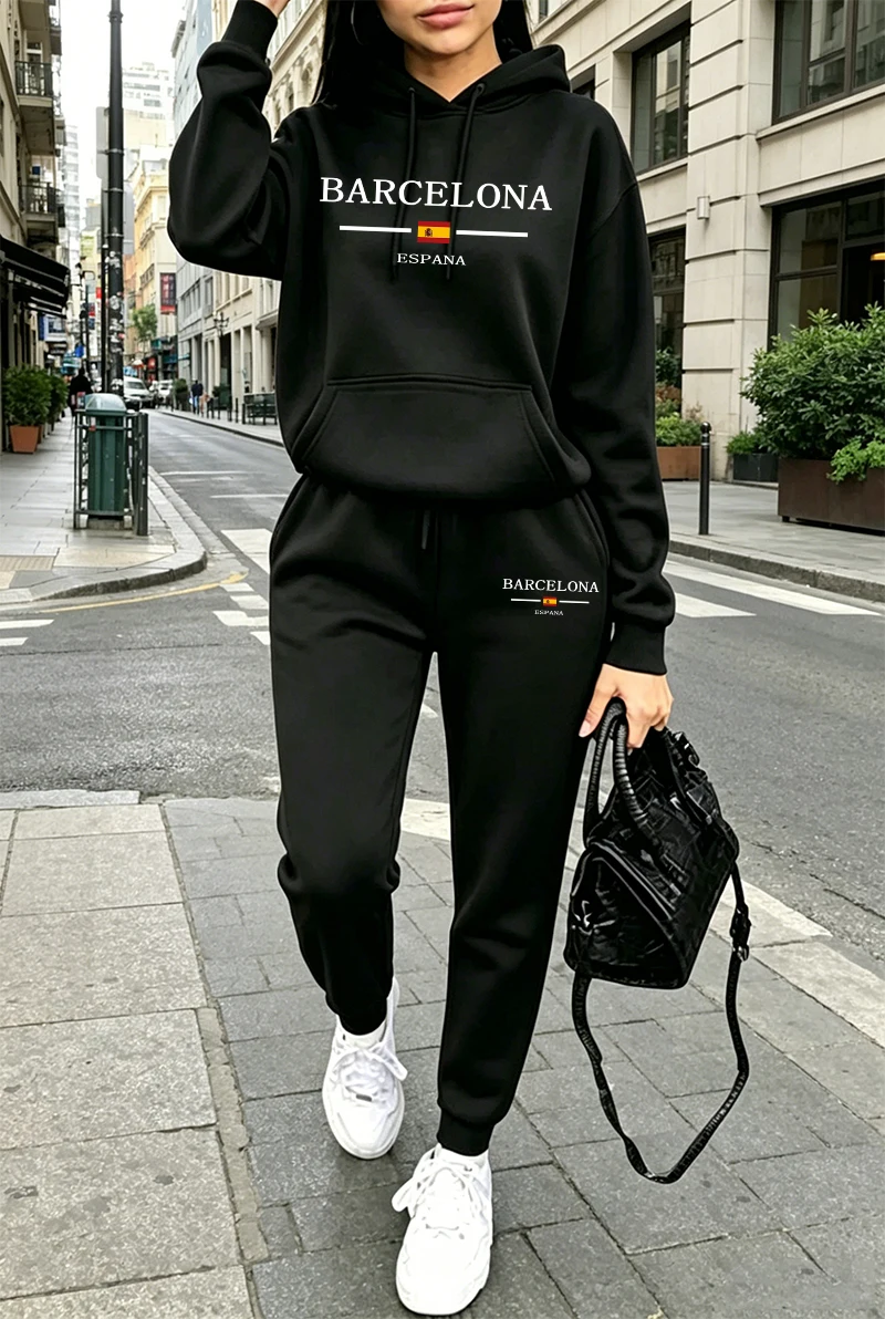 Winter Clothing Hoodie - Modischer Damen-Trainingsanzug mit Print, Lässiger Hoodie,