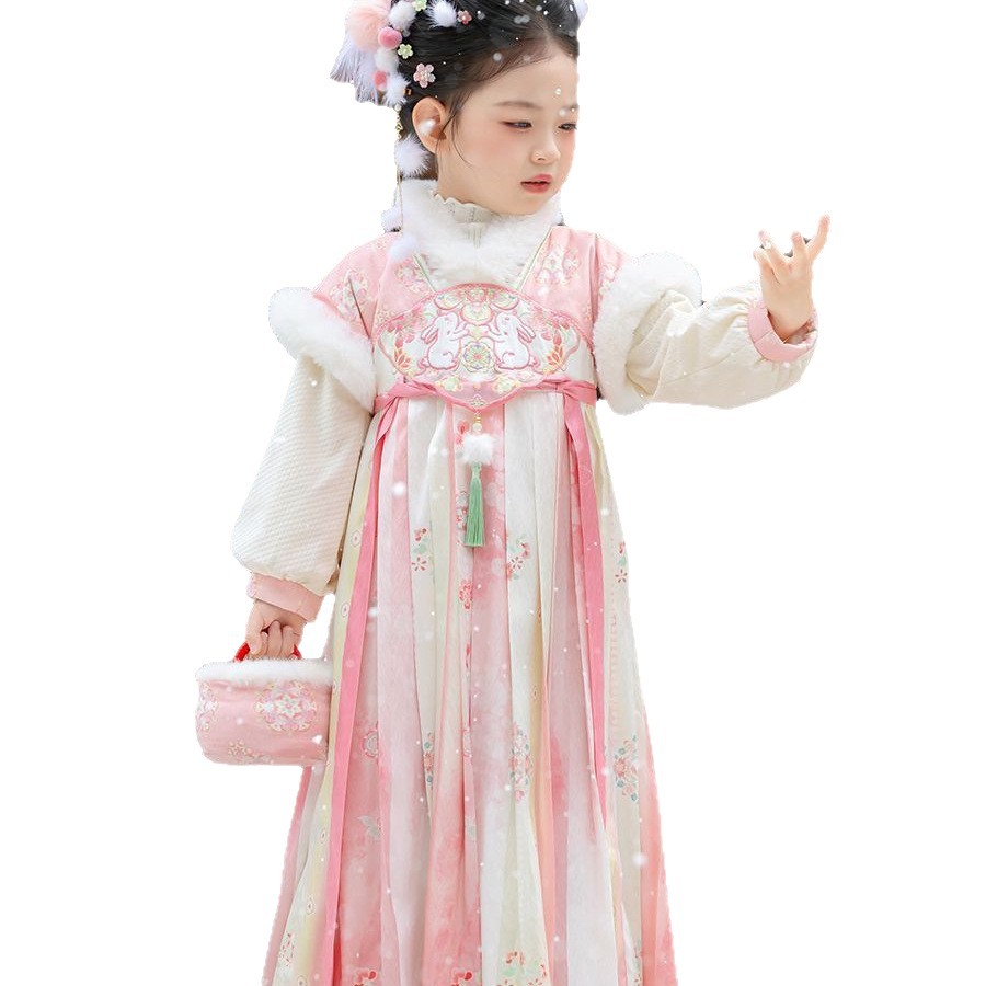 2025 Mädchen Fee Hanfu Kinder  – Winter Clothing Baby Girl Bewertung und Preis